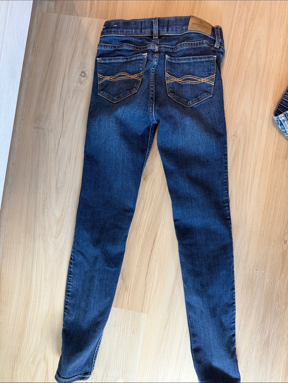 abercrombie kids Dark Wash Skinny Jeans with Back Pocket Detail